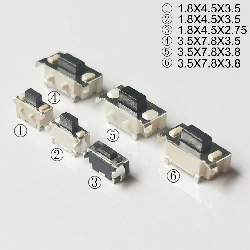 50/60PCS Phone Button Side push Micro Button light touch switch 2X4mm/3X6X3.5mm Momentary Tact Switch SMD PCB Mounting