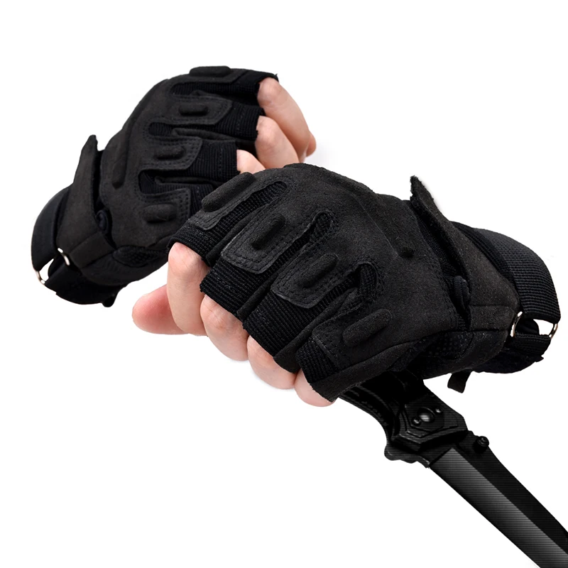 

Special Forces Black Eagle Tactical Gloves Men's Half Finger Combat Gloves Outdoor Biking Mountain Climbing Cut-Resistant