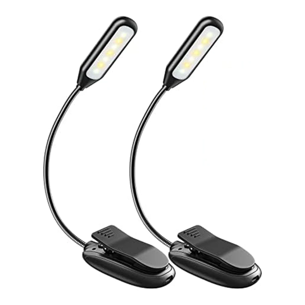 

2 Pack Book Light Clip on Rechargeable, 3 Brightness Levels X 3 Color Temperatures Small Reading Lights for Books in Bed