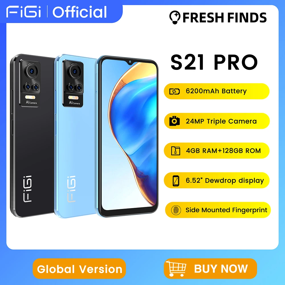 [World Premiere] FIGI S21 PRO Global Version Mobile Phones 4GB 128GB Smartphone 6200mAh Battery Cell phone 6.52