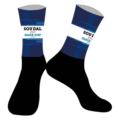 LASER CUT ONE PAIR 2023 SOUDAL QUICK STEP Lotto Dstny TEAM Cycling Socks Antislip Bike Racing MITI Breathable FOR Men and Women