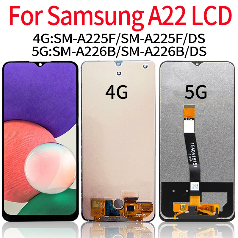 

Оригинальный AMOLED Incell для Samsung Galaxy A22 4G 5G, ЖК-дисплей, сенсорный экран A225F SM-A225F A226B SM-A226B