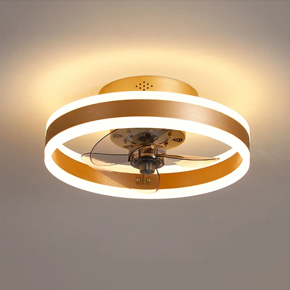 Modern Ceiling Fan With Light 110V Led 3 Color Temperature Adjustable Wind Speed Remote Control For Living Room
