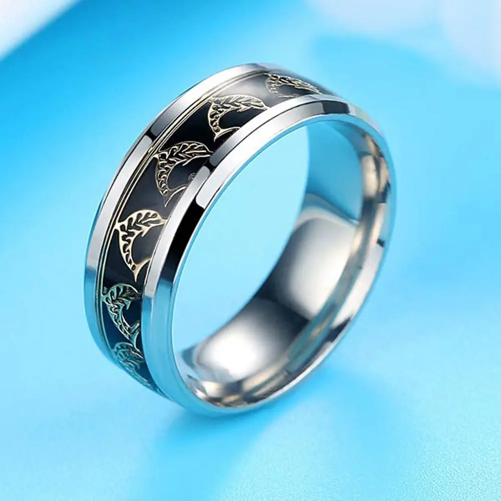 

Titanium Dolphin Ring Stainless Steel Jewelry Rings for Men Size 6-13