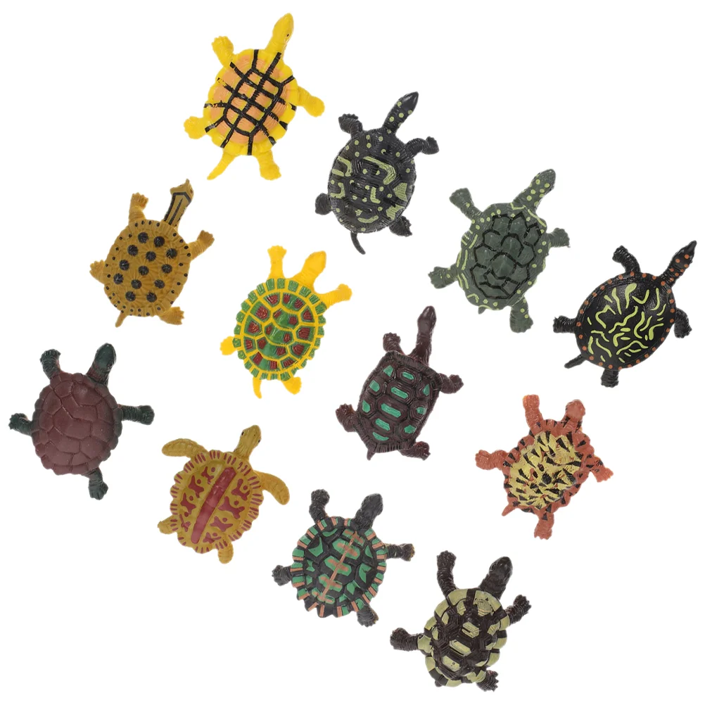 

12 Pcs Turtle Toy Mariposas Decorativas Para Pared Sea ​​turtle Plastic Child Animal Toys Kids