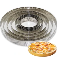 round stainless steel cake molds mousse cake tart circle mold pizza dessert diy decor mould tart ring kitchen baking tool