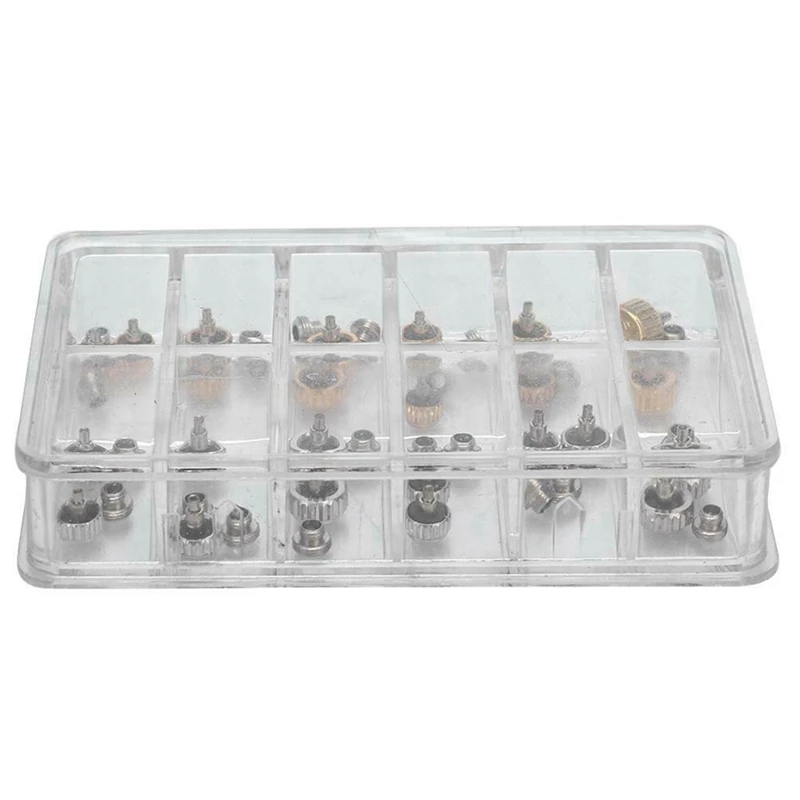 

200PCS Watch Crowns Watch Waterproof Replacement Assorted Repair Tools With Box