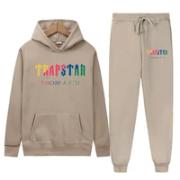 autumnwinter brand trapstar tracksuit mens hoodie sports sets fashion rainbow plush embroidery fleece sweatshirt sweatpants