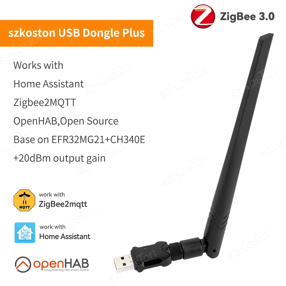 

USB-ключ ZigBee 3,0 Plus-E универсальный беспроводной USB-шлюз, хаб с открытым исходным кодом, работает с домашним помощником OpenHAB Zigbee2MQTT