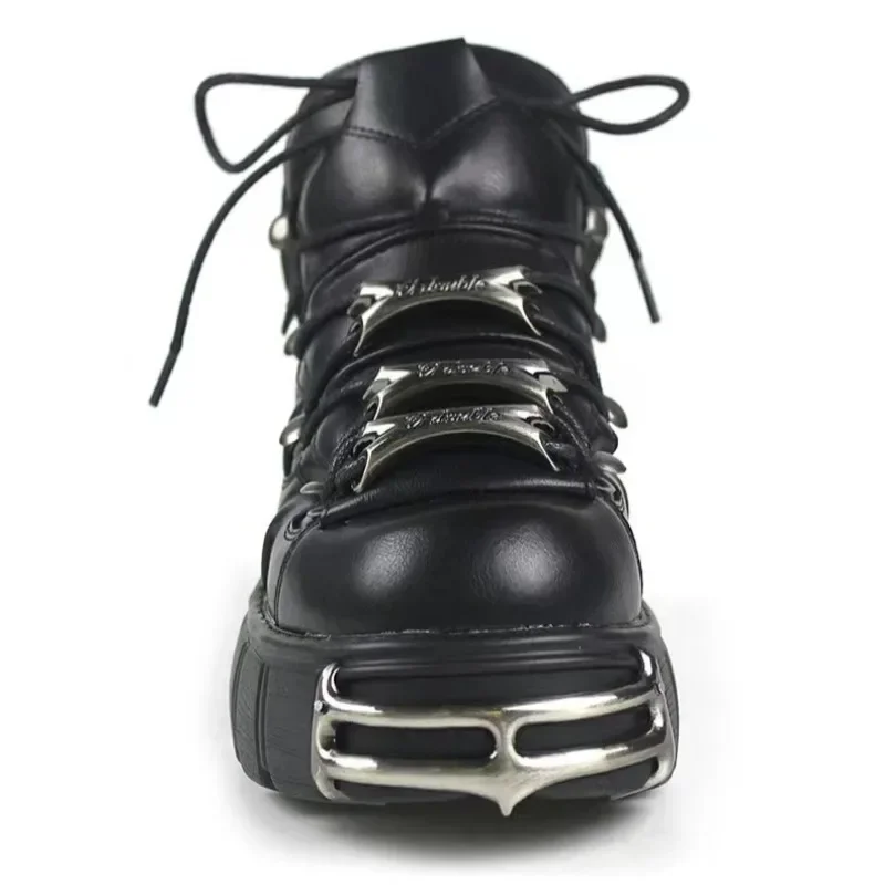 Женские туфли из высококачественной кожи в стиле панк-готика маленькие на