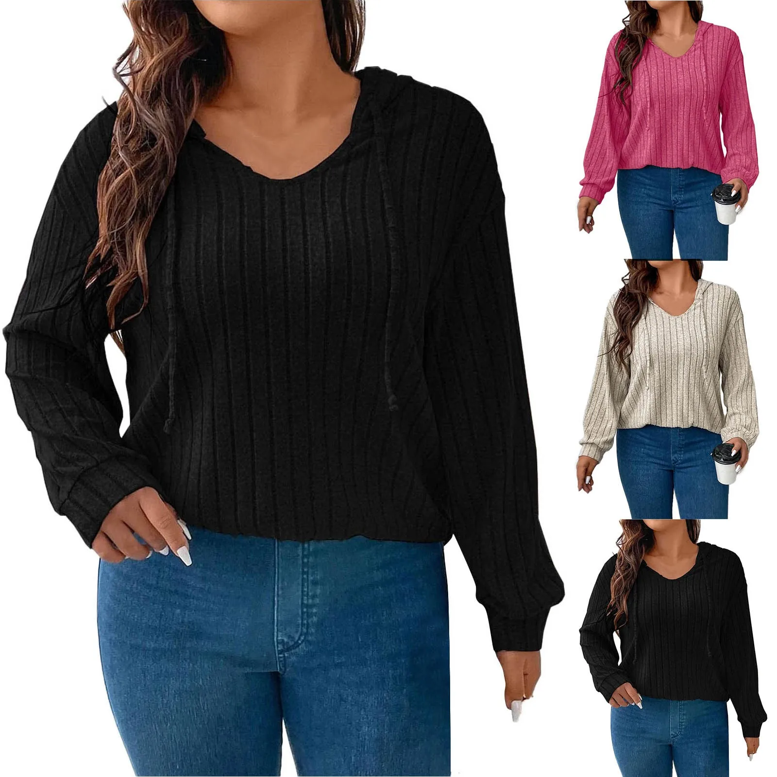 

Женский пуловер, женский свитер с капюшоном, верхняя одежда в Корейском стиле, хип-шик