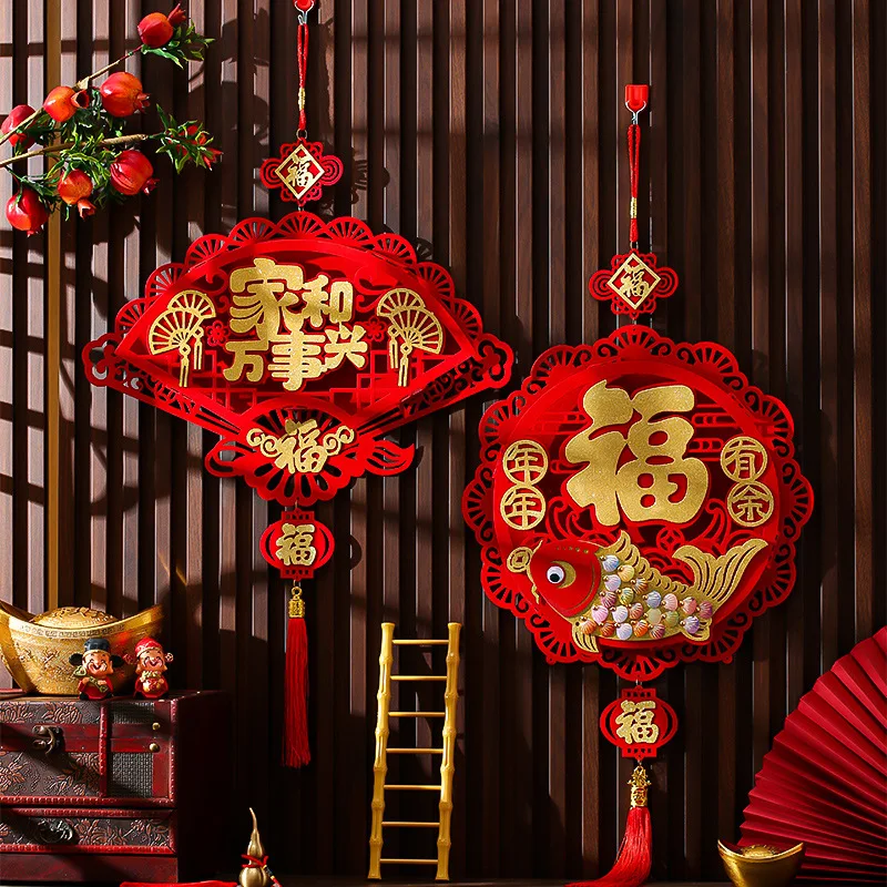 Новинка 2025 года подвеска в виде китайского узла красный китайский подвесной