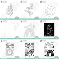 2022 new leaves metal cutting dies and clear stamps for diy scrapbooking paper diary decoration manual embossing greeting card
