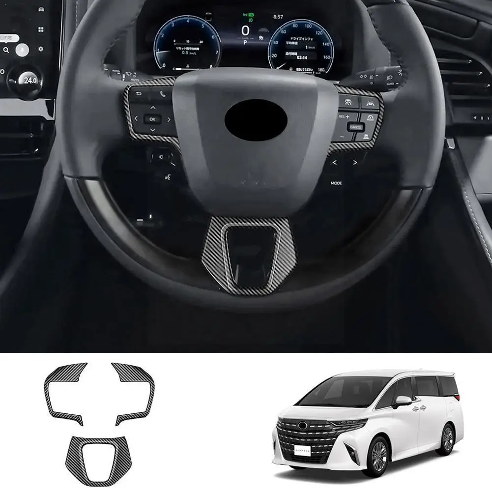 

Крышка из углеродного волокна для Toyota Alphard 40 Series 2023 + ABS, внутренняя Кнопка автомобильного колеса, декоративная крышка руля, аксессуары направления T7V2