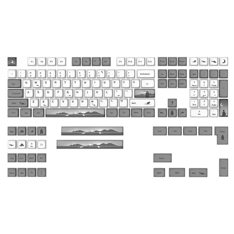

Механическая клавиатура с 130 клавишами, колпачки для клавиш, электронная игра XDA Height PBT, колпачок для клавиш DYE SUB для GK61/64/68/75/84/87/96/980/104