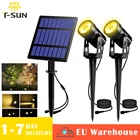 T-SUNRISE прожектор на солнечной батарее 2 теплых белых фонаря солнечная панель Наружное освещение Пейзаж Двор садовое дерево отдельная лампа