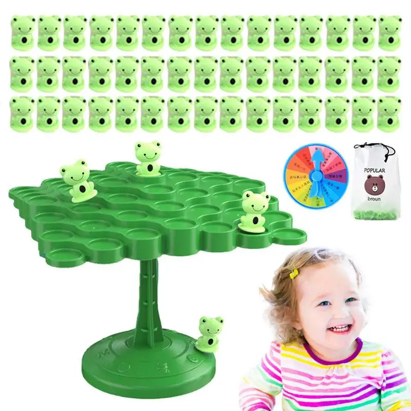 Parent-child Interactive Tabletop Game Baby Educational Math Toy Montessori Frog Balance Board Game