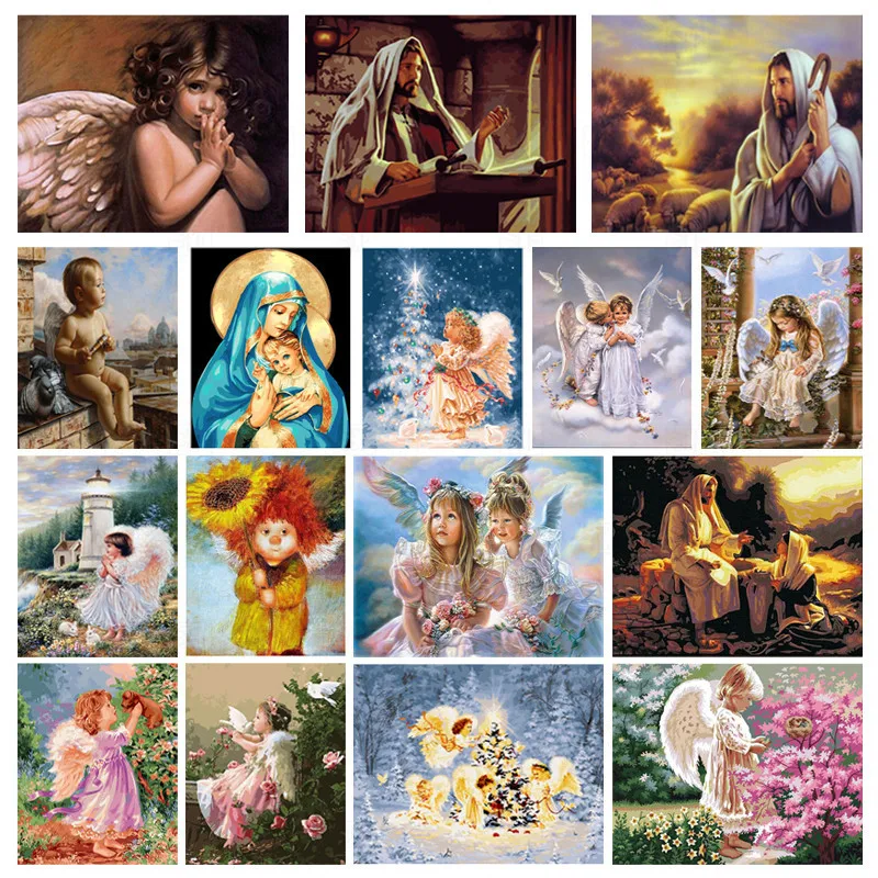 Алмазная 5D картина с ангелом вышивка верующими стразами для творчества