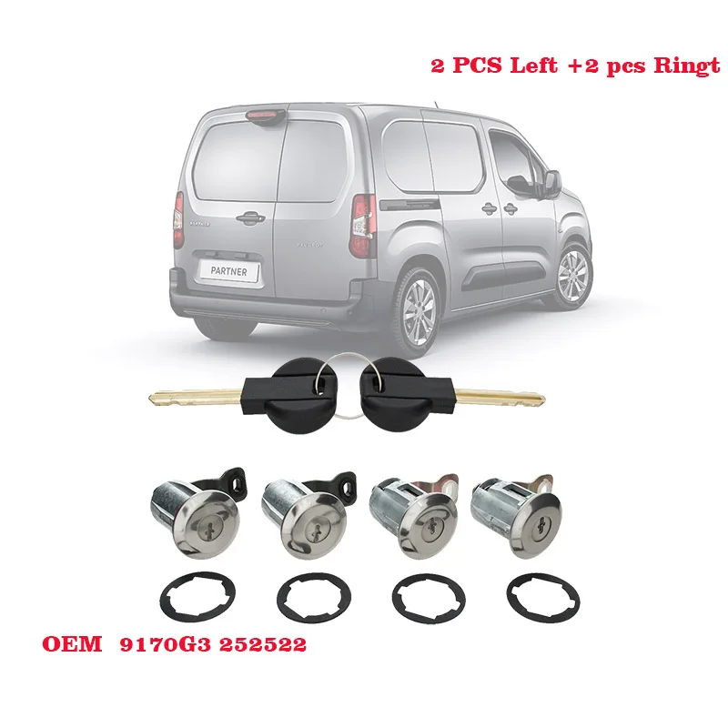9170G3 252522 левый и правый дверной замок цилиндр с 2 ключами для CITROEN BERLINGO XSARA PICASSO PEUGEOT
