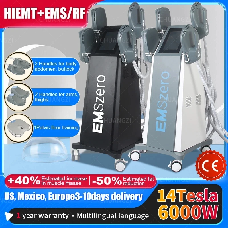 

14 Tesla 6000W DLS-EMSLIM Neo Nova Hi-Emt Machine Emszero Met 4 neo Handgrepen En Bekken Stimulatie pad Optionele Salon