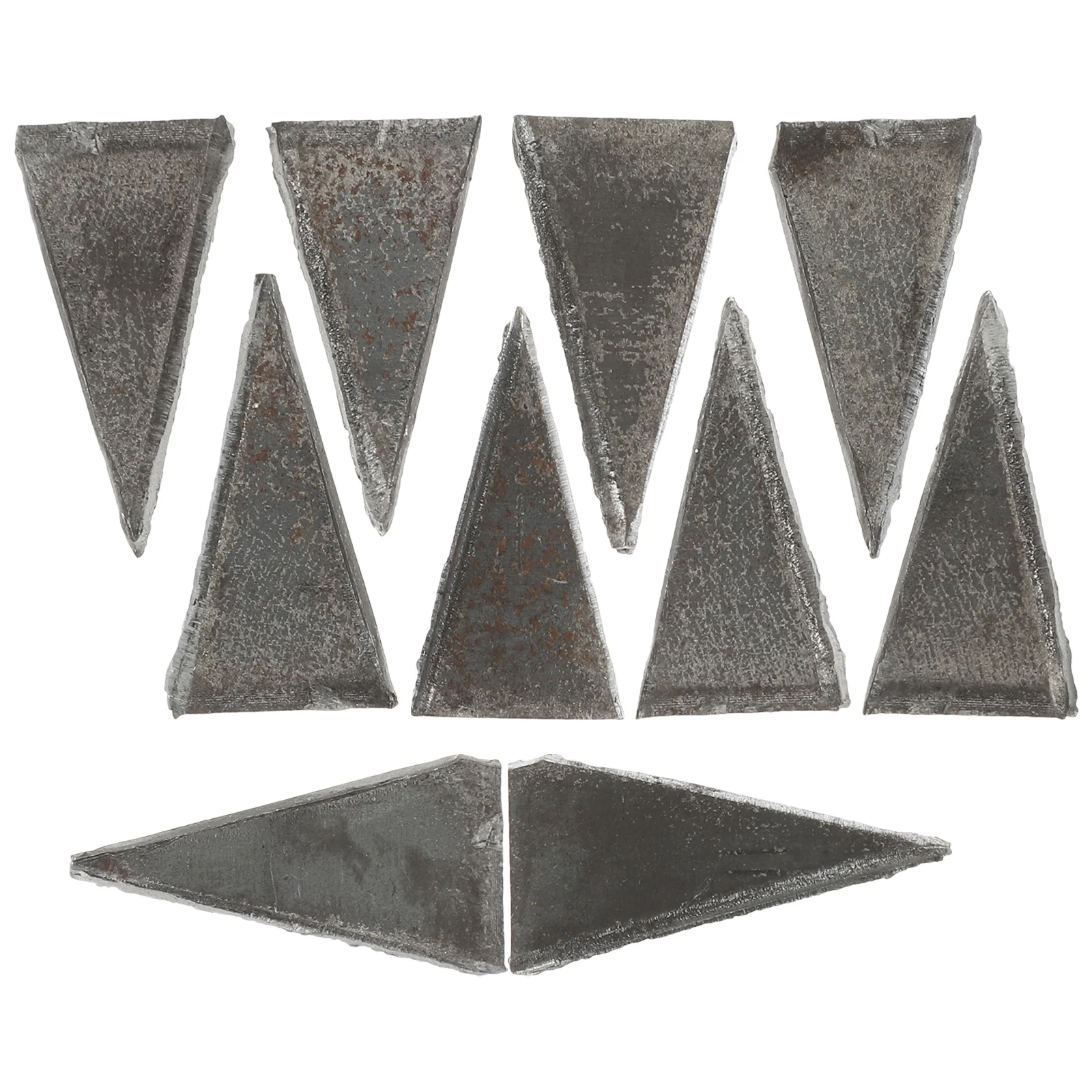 

20 Pcs Triangle Wedge Metal Iron Nail Carbon Steel Wooden Handle Wedges Hammer Durable
