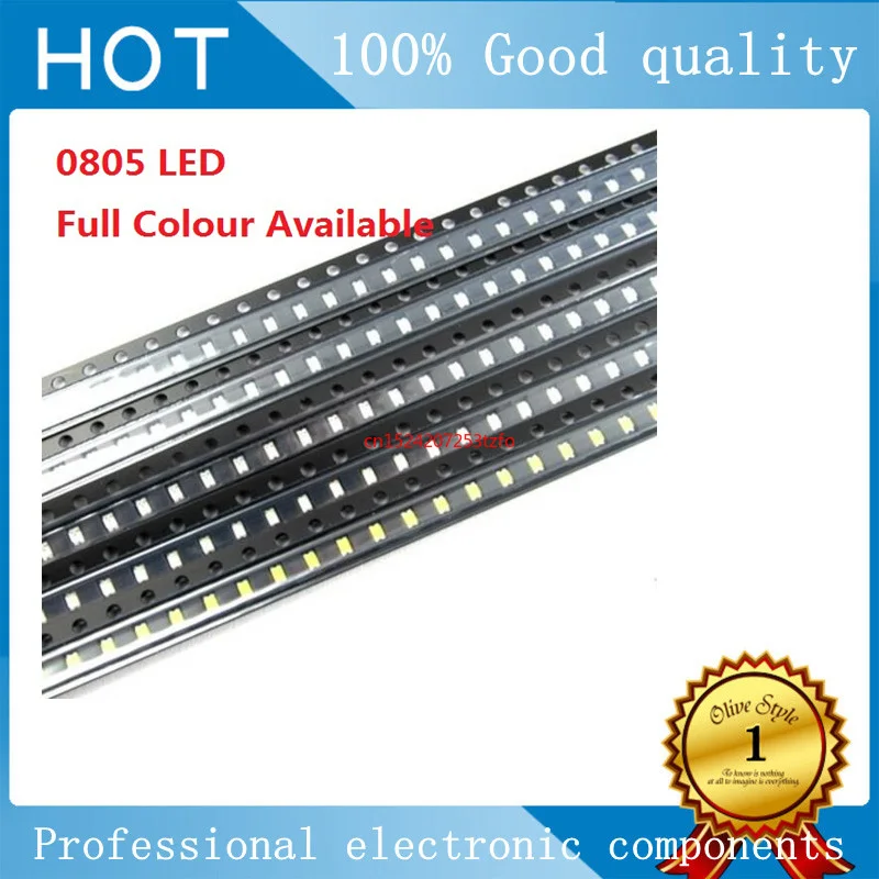 

Free Ship 100PCS 0805 light emitting diode SMD LED bead Red Yellow Green White Blue Orange purple warm white high bright quality