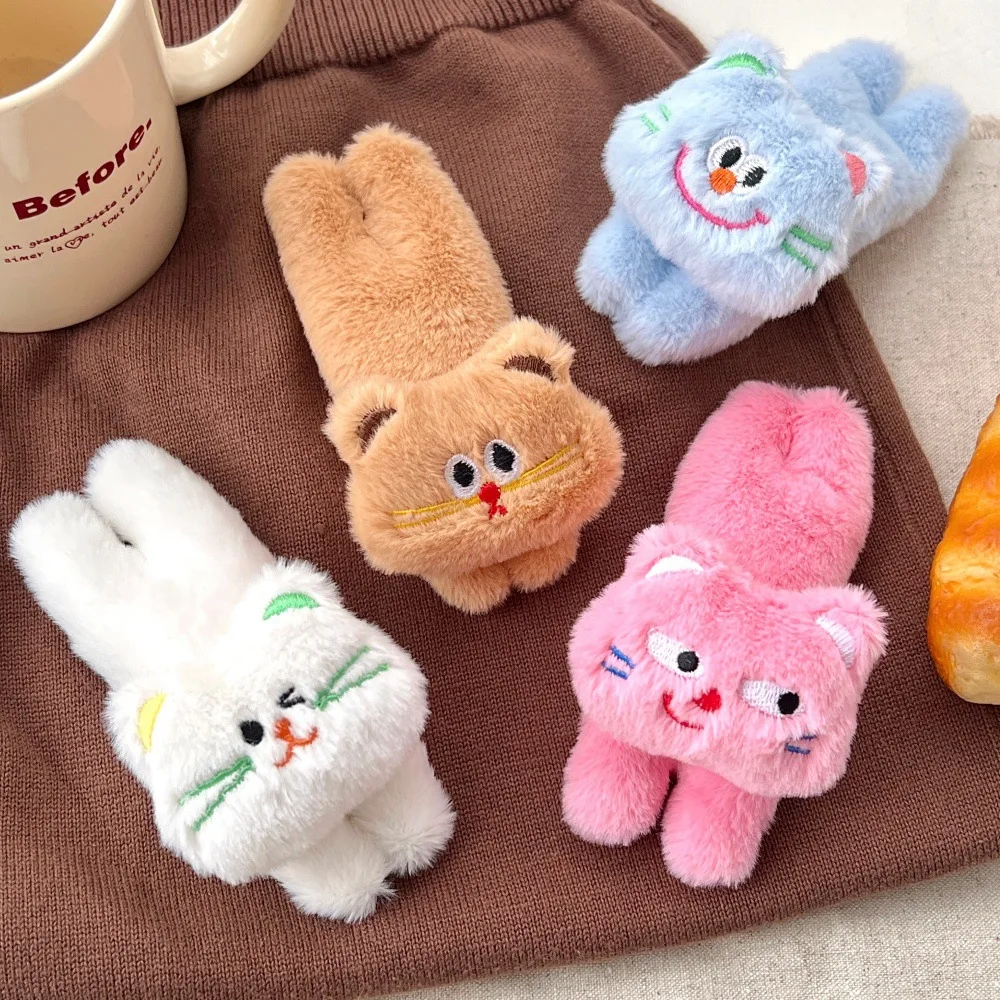 Новый милый мультяшный плюшевый котенок заколка для волос универсальный