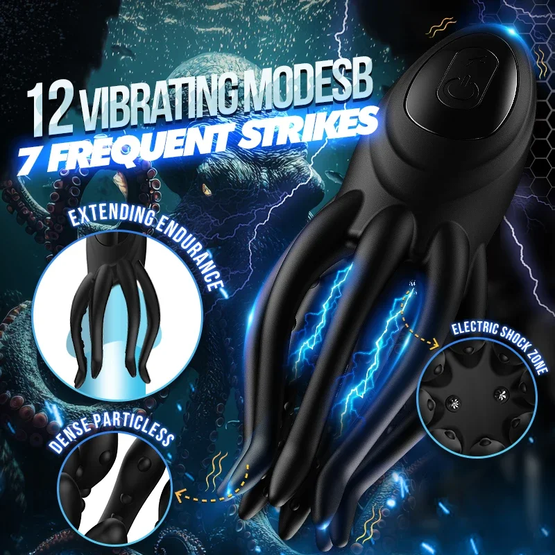 Вибратор с электрошоком для мужского мастурбатора тренажер головки члена