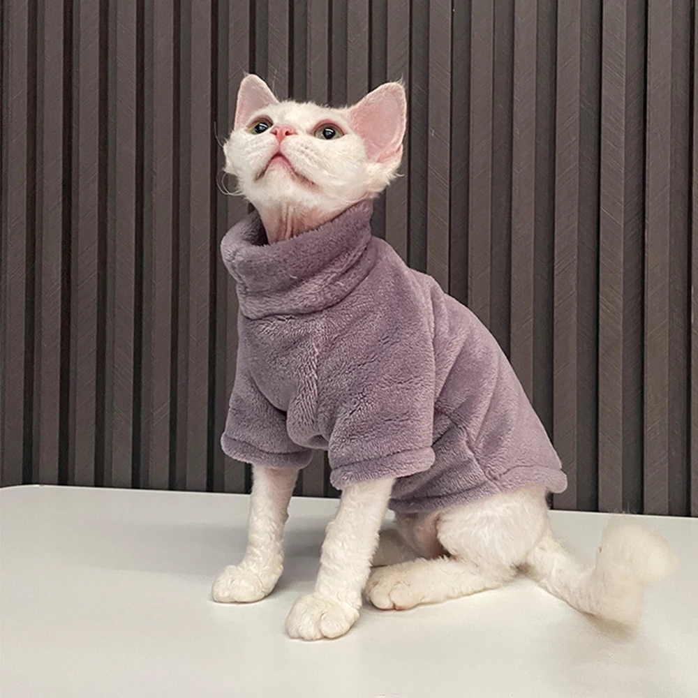 New Hairless Cat Sweater Winter Fashion Thickening Warm Sphynx Clothes Home Comfortable Winter Dog Clothes for Small Dogs
