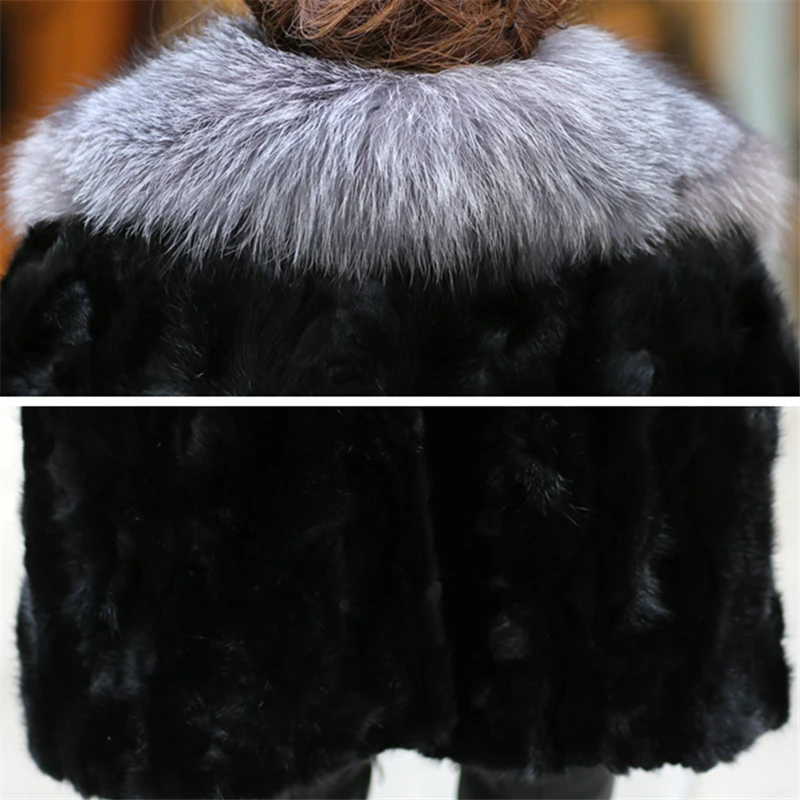 2023 New Winter Luxury New Imitation Mink Fur Coat Women Fox Fur Long Parka Plus Size Loose Thicken Warm Fake Fur Jacket Female