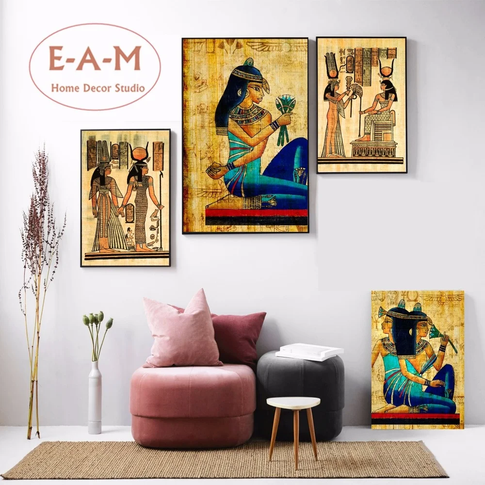 

Egypt Ancient Women Posters and Prints Canvas Art Painting Wall Pictures For Living Room Decor Home Decorative No Frame