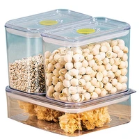 3pcs plastic food storage whole grain container kitchen container fresh keeping box refrigerator storage box transparent