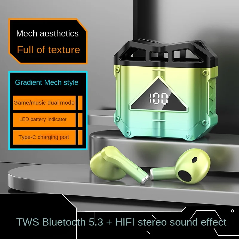 

TWS-стереонаушники игровые с поддержкой Bluetooth 5,3 и светодиодным дисплеем