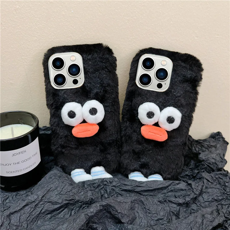 

For Xiaomi Poco X4 X3 M4 M3 F3 F2 F1 Redmi Note 8 7 6 Pro 8T 8A 7A 6A Cute Cartoon Funny Plush Sausage Mouth Monster Phone Cases