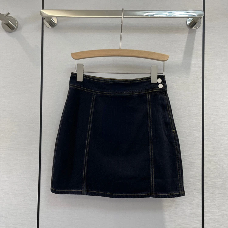 

Luxury Washed Mini Denim Skirts for Women Top Quality High Waist A-line Skirts Autumn 2022 Vintage Blue Straight Denim Skirts