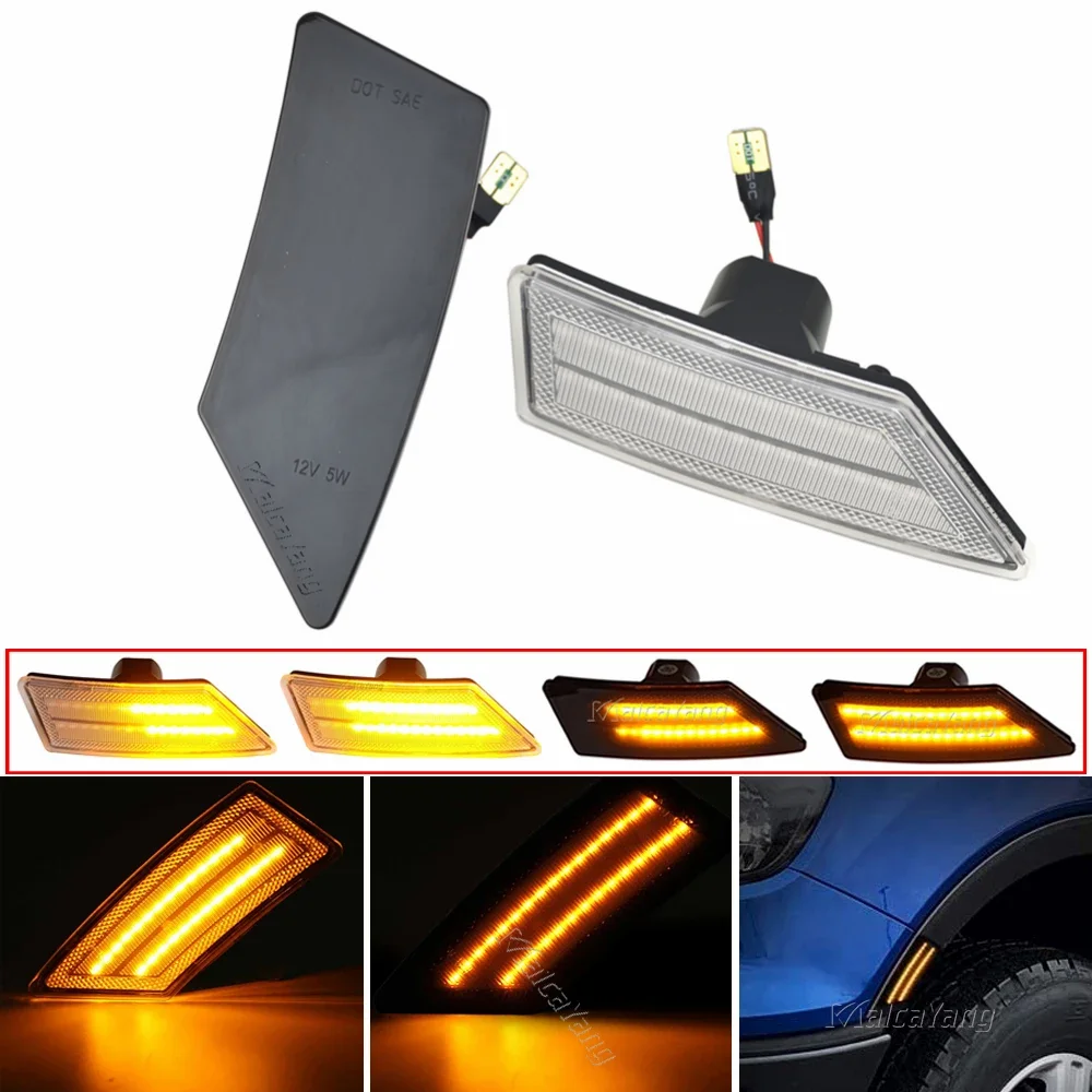 

2Piece Car Accessories LED Dynamic Blinker Turn Signal Light Side Marker Lamp For Ford Ranger XL XLT Lariat 2019 2020