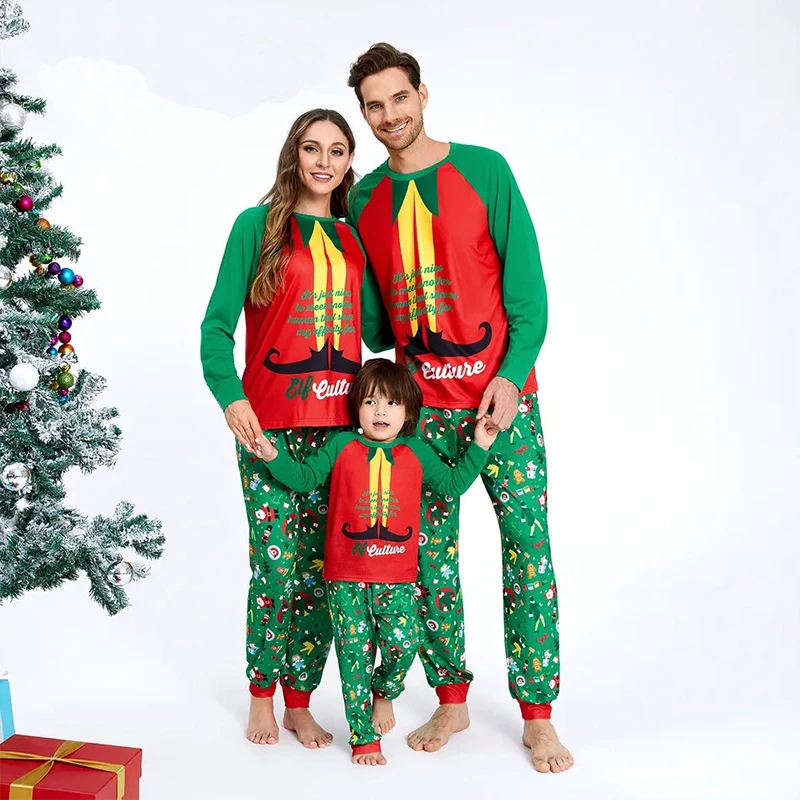 Christmas Tree Pajamas Family Matching Adult Children's Christmas Cartoon Pajamas Festival Party Decoration Parent-child Outfit