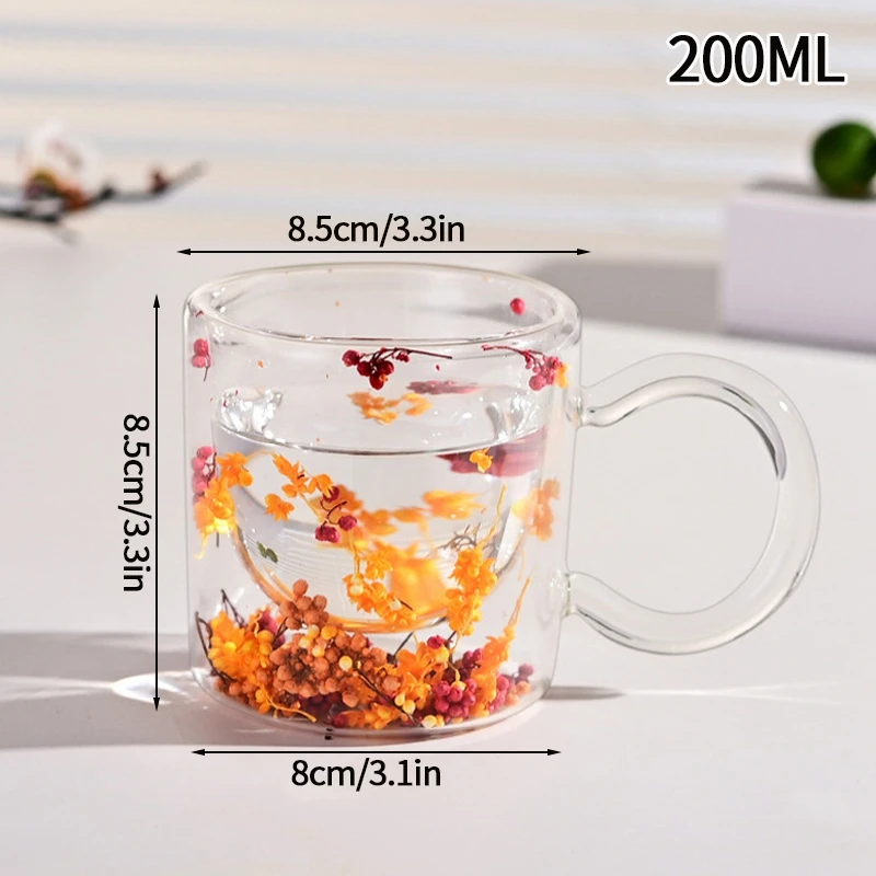 Стеклянная чашка с двойными стенками декоративная стеклянная для цветов бутылка