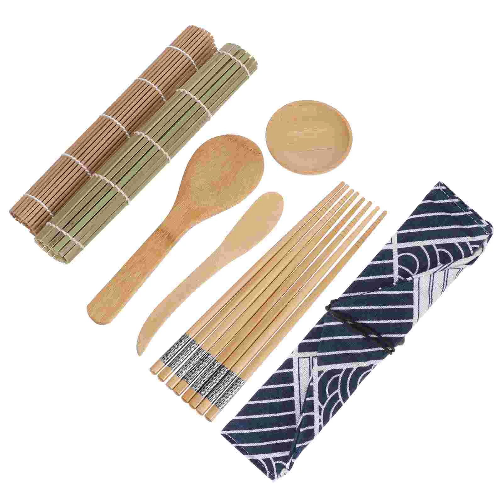 

DIY Kits Bamboo Sushi Roller DIY Sushi Maker Bamboo Sushi Rolling Mat DIY Tools Home Sushi Kit Chopsticks Sushi Tool Set