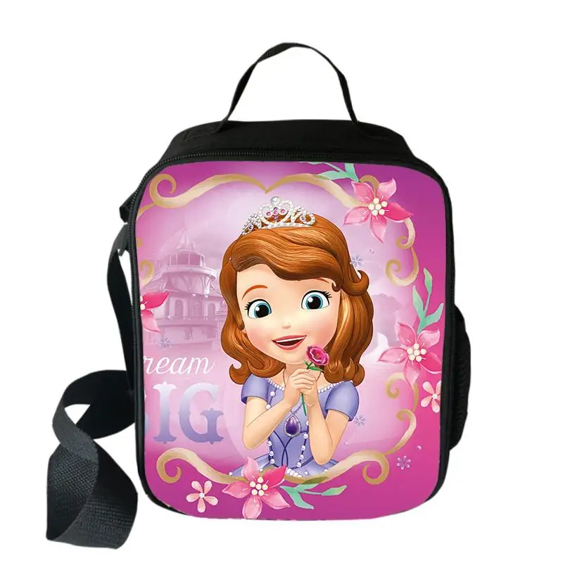

Hot Disney Sofia Girls Lunch Bags Cute Kids Food Portable Insulated Lunch Box Children Crossbody Bags School Lunch Bags