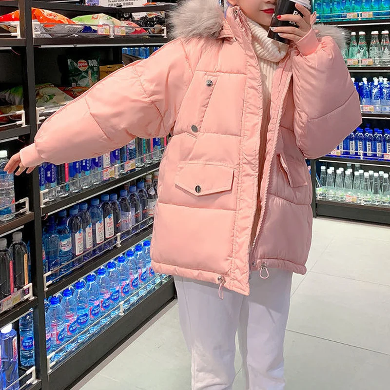 Women Cotton Padded Parkas Casual Solid Outerwear 2023 New Winter Thickening Jackets Warm Hooded Coats Fashion Female Jacket Ins