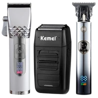 professional mens hair clipper electric beard trimmer kit led display hair cutting blade usb rechargeable machine hair styling