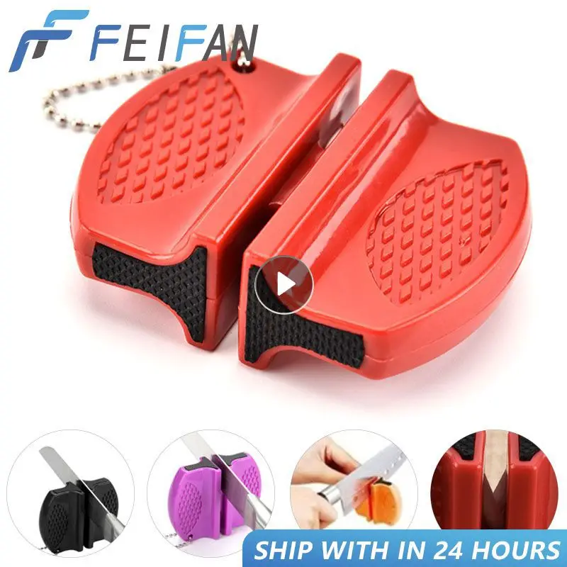 

1pcs Knife Sharpener Mini Ceramic Rod Knife Whetstone Sharpener Portable Butterfly Type Camping Pocket Sharpening Knives Stone