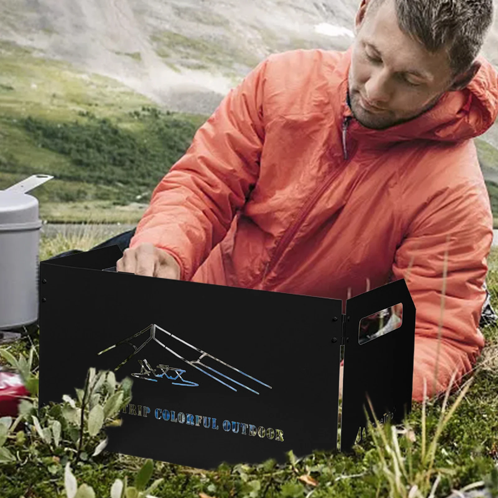 

Ветрозащитная панель для кемпинга, прочная легкая и портативная плита из углеродистой стали для пешего туризма, 17,7X9,8X9,8 дюйма