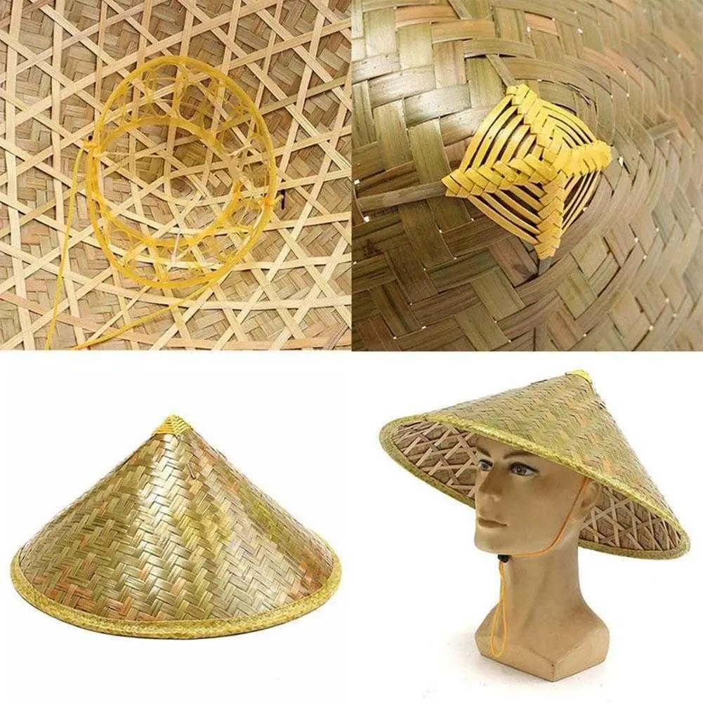 

42*27cm Bucket Hat Bamboo Woven Dance Props Light Board Labor Insurance Rain Big Along The Travel Wholesale For Men Women