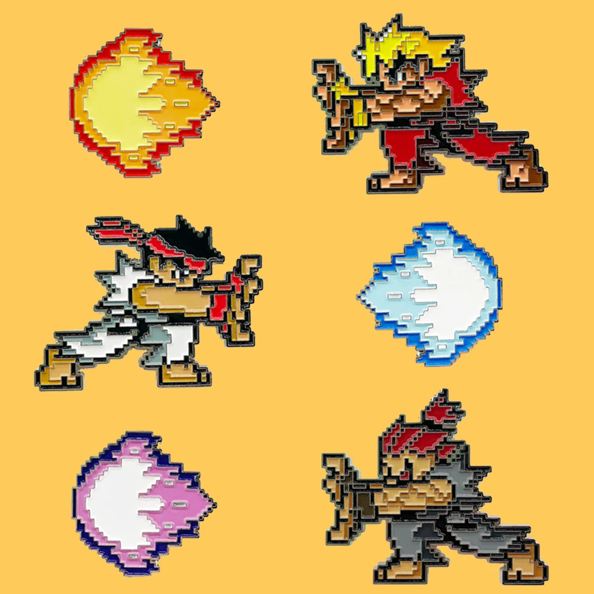 

Pixel Enamel Pins Metal Brooch Fighting Game Cartoon Badge for Women Men Lapel Pin Backpack Bags Badge Anime Fans Gifts Jewelry