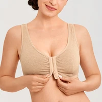 womens cotton bra full coverage non padded underwear comfort racerback front closure bras female post surgery wireless lingerie