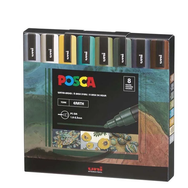 Японские акриловые маркеры Uni Posca новый набор из 8 цветов ПК-5 м ширина линии 1 8-2 5 мм
