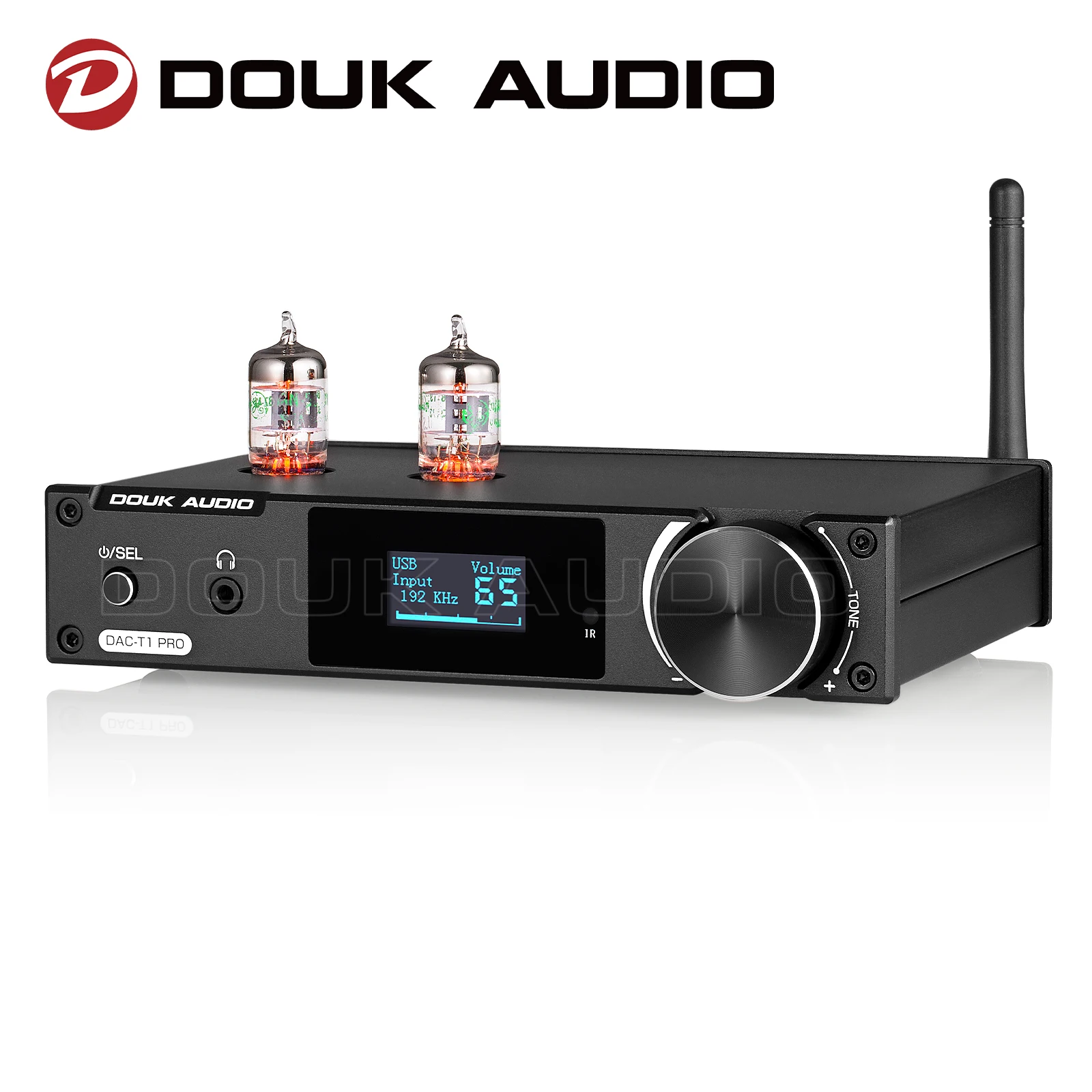 Douk Audio HiFi JAN5654 Tube Preamp with Bluetooth 5.0 Receiver S/PDIF USB DAC D/A Audio Adapter Headphone Amp w/OLED Display