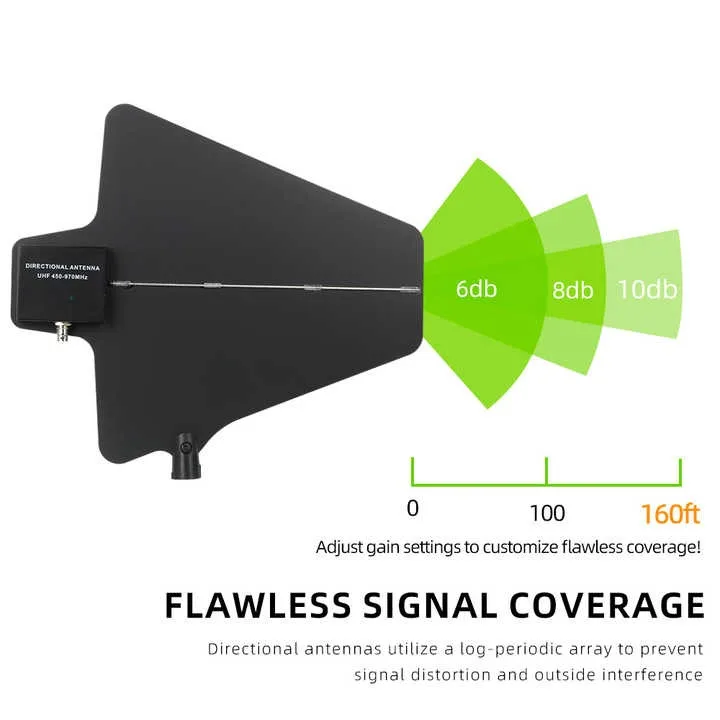 UHF 470-1000Mhz Signal Amplification System Antenna Distribution for Wireless Microphone Reception Extension Enhancement